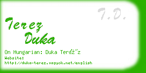 terez duka business card